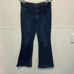 Women's Gap Blue Jeans Size 10 Curvy Stetch Bell Bottom Flared Dark Wash
